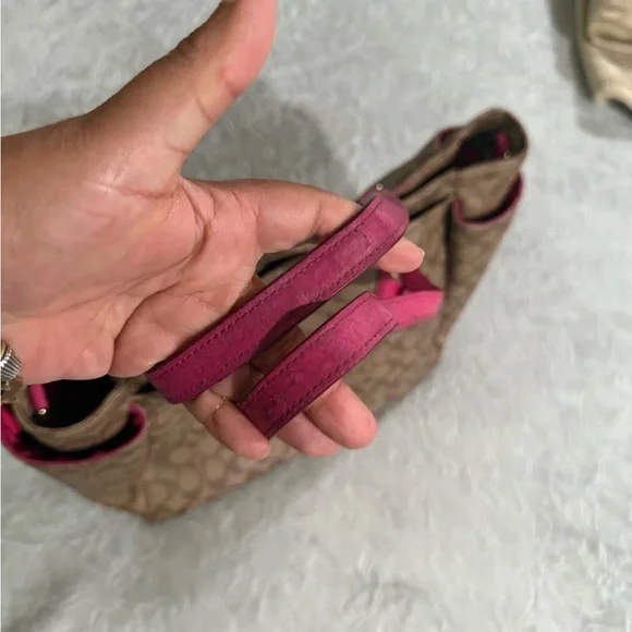 Coach Brown and Pink Signature Tote - Picture 2 of 8